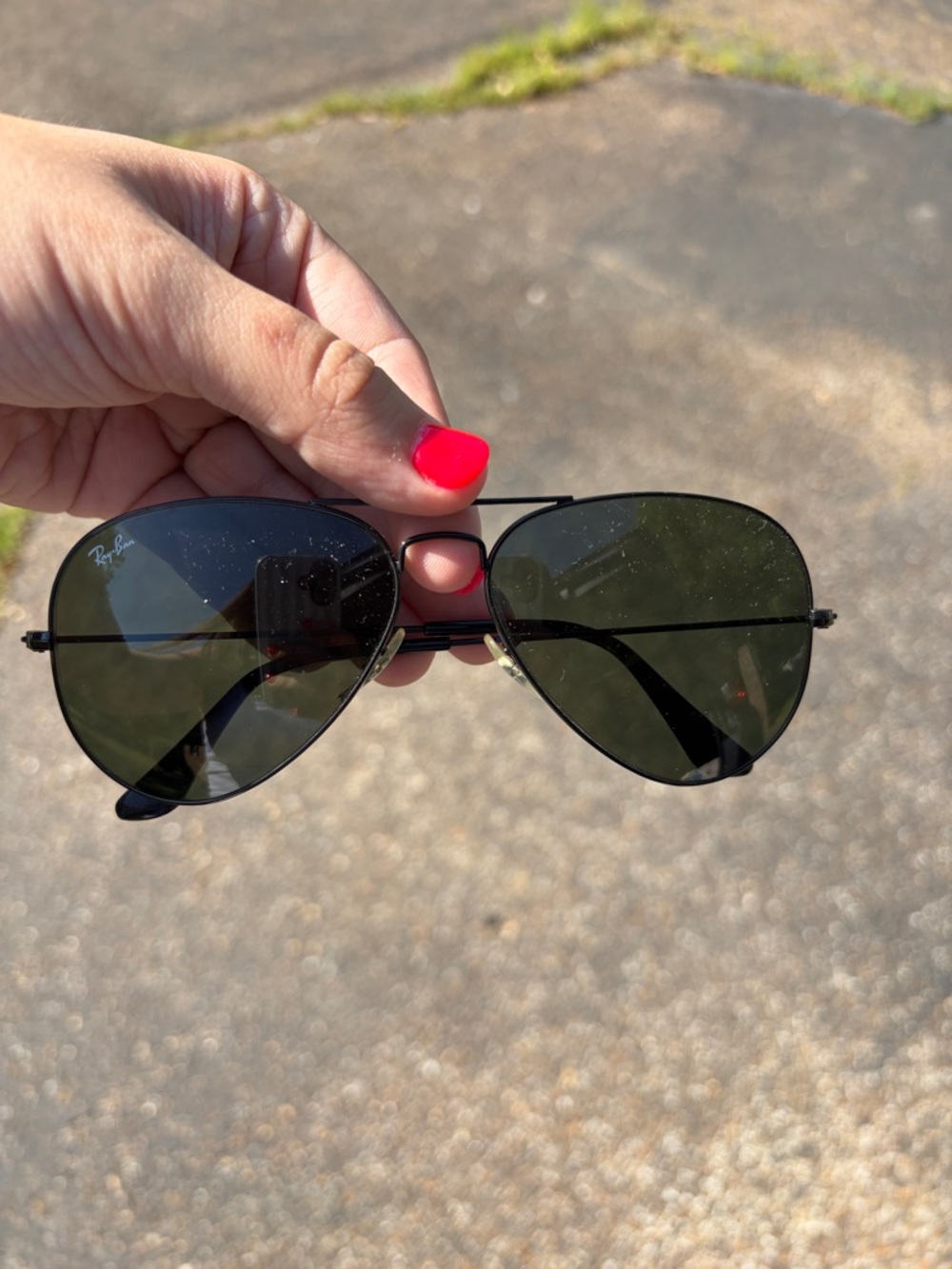 Ray-Ban Aviator Polarized Sunglasses - Black